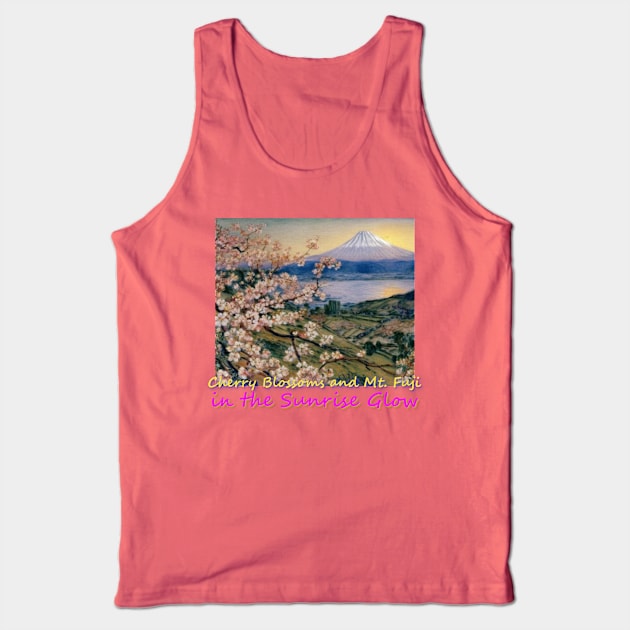 Japan Cherry Blossoms and Mt. Fuji in The Sunrise Glow by Kana Kanjin Tank Top by erizen